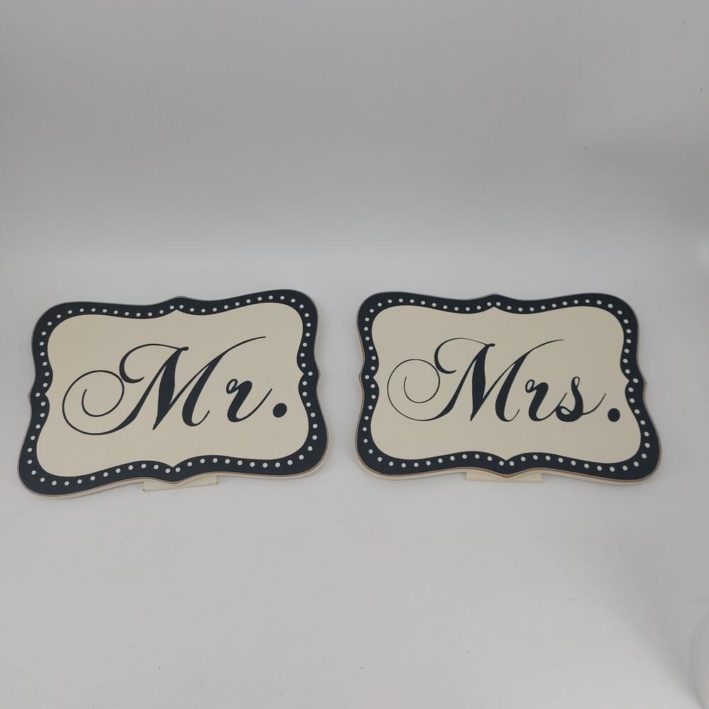 Mr. & Mrs. Signs for Wedding Black White Sweetheart Table Love Bride